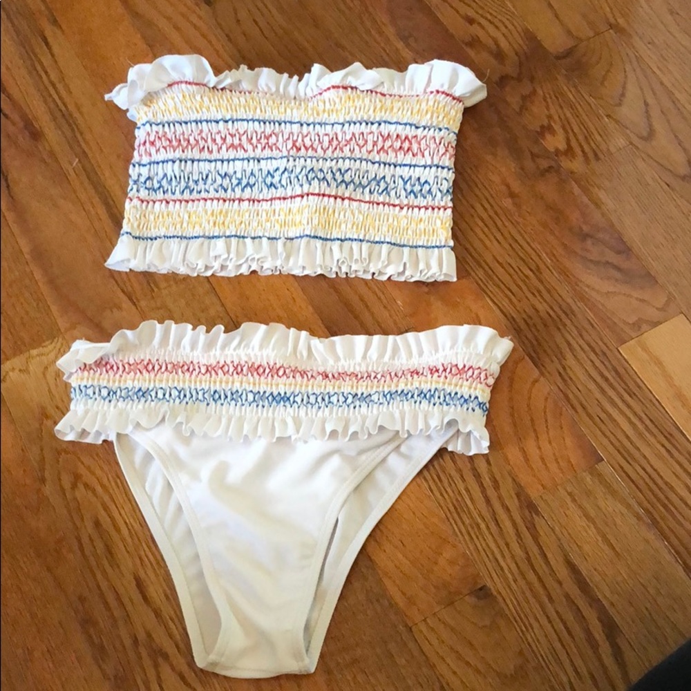 stitch bandeau ruffle bikini